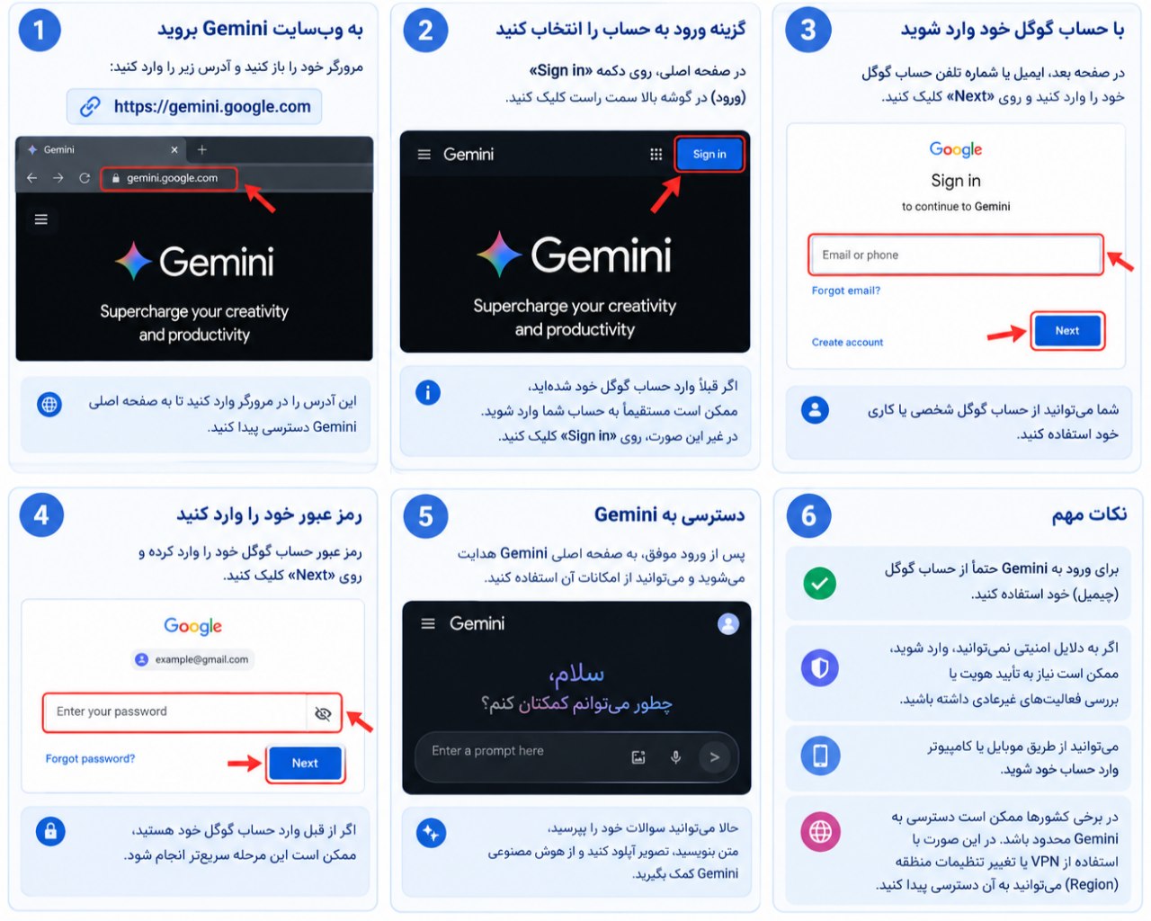 راهنمای تصویری ورود به حساب کاربری جمنای